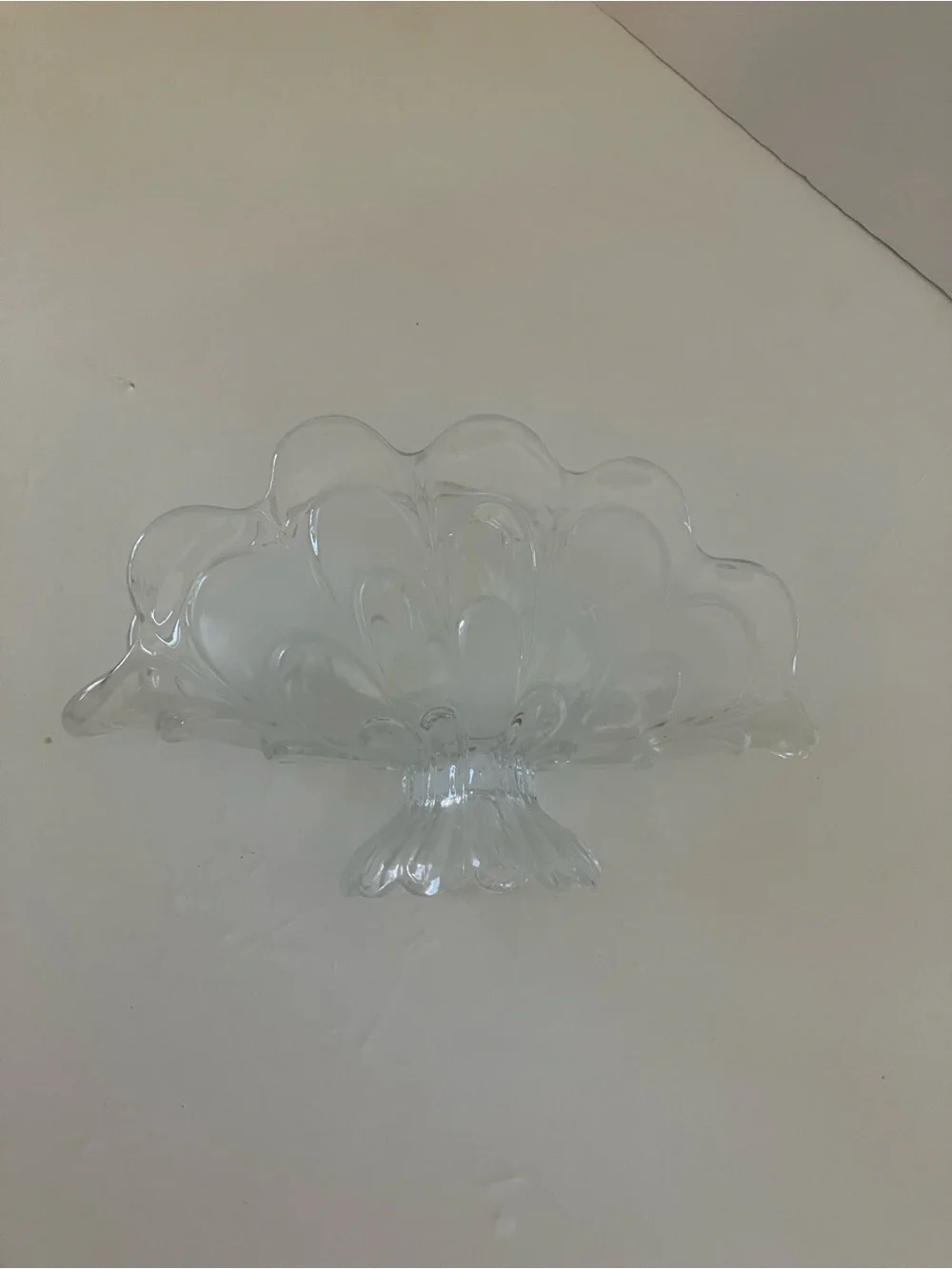 Clear Glass Pedestal Fruit Bowl - Decorative Centerpiece